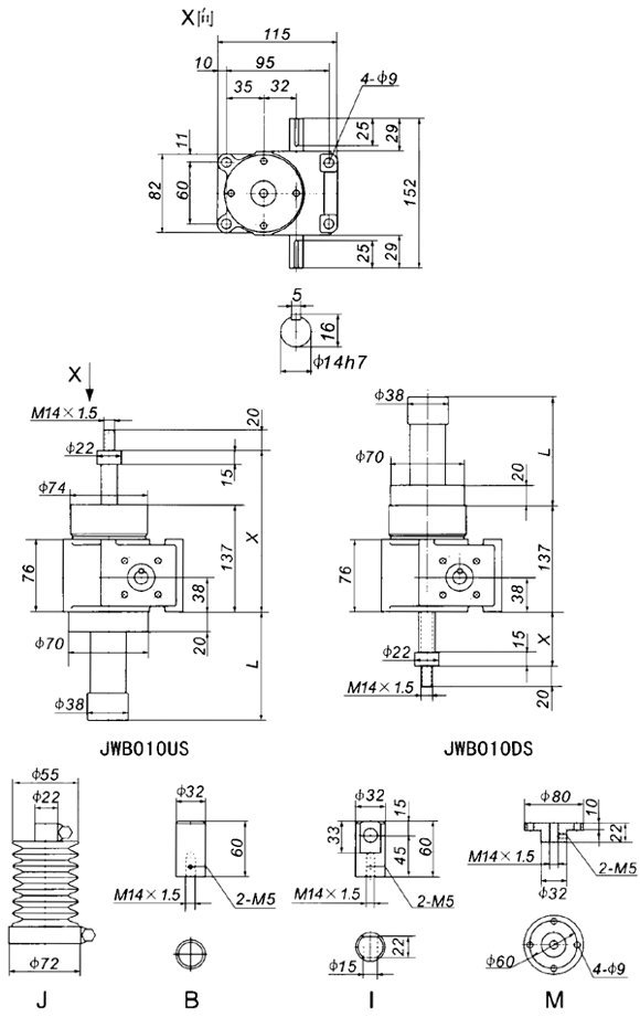 JWB010˿γߴ