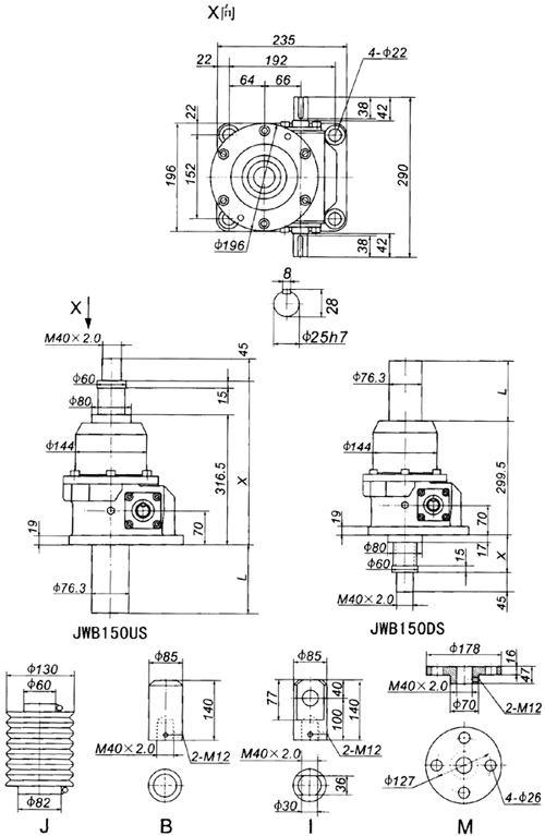 JWB150˿γߴ